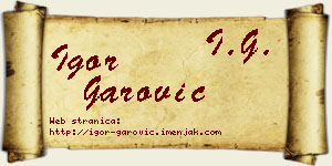 Igor Garović vizit kartica